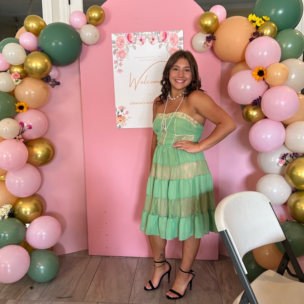 Flying Tomato Green Lace Strapless Fit & Flare Retro Party Dress Size Large